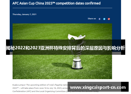 揭秘2022和2023亚洲杯特殊安排背后的深层原因与影响分析 揭秘2022和2023亚洲杯特殊安排背后的深层原因与影响分析